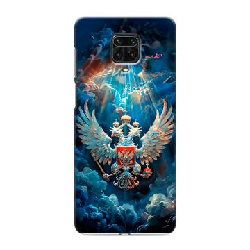 Силиконовый чехол на Xiaomi Redmi Note 9 Pro с принтом Герб флаг России