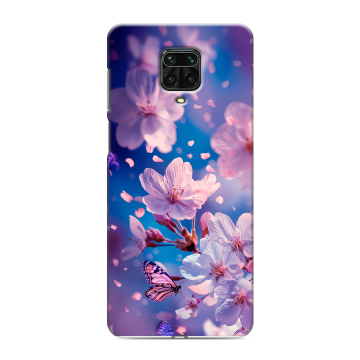 Силиконовый чехол на Xiaomi Redmi Note 9 Pro с принтом цветы бабочки