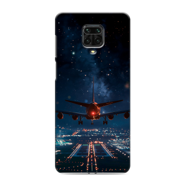 Силиконовый чехол на Xiaomi Redmi Note 9 Pro с принтом самолет