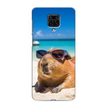 Силиконовый чехол на Xiaomi Redmi Note 9 Pro с принтом Капибара Силиконовый чехол на Xiaomi Redmi Note 9 Pro с принтом Капибара
