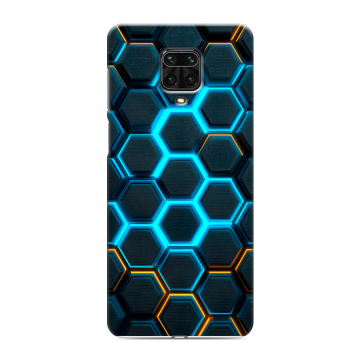 Силиконовый чехол на Xiaomi Redmi Note 9 Pro с принтом Неоновые соты
