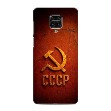 Силиконовый чехол на Xiaomi Redmi Note 9 Pro с принтом Флаг Герб СССР