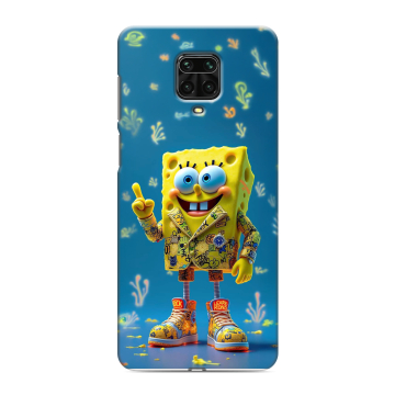 Силиконовый чехол на Xiaomi Redmi Note 9 Pro с принтом Спанч боб Спанчбоб