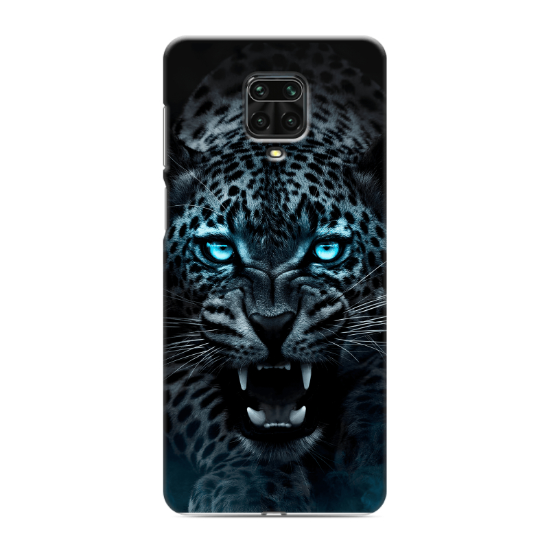 Силиконовый чехол на Xiaomi Redmi Note 9 Pro с принтом Темный леопард Силиконовый чехол на Xiaomi Redmi Note 9 Pro с принтом Темный леопард