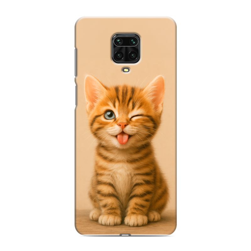 Силиконовый противоударный чехол на Xiaomi Redmi Note 9 Pro с принтом котенок Силиконовый противоударный чехол на Xiaomi Redmi Note 9 Pro с принтом котенок