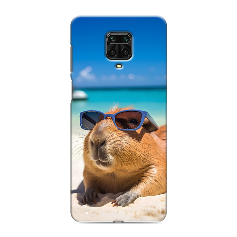 Силиконовый чехол на Xiaomi Redmi Note 9 Pro с принтом Капибара Силиконовый чехол на Xiaomi Redmi Note 9 Pro с принтом Капибара