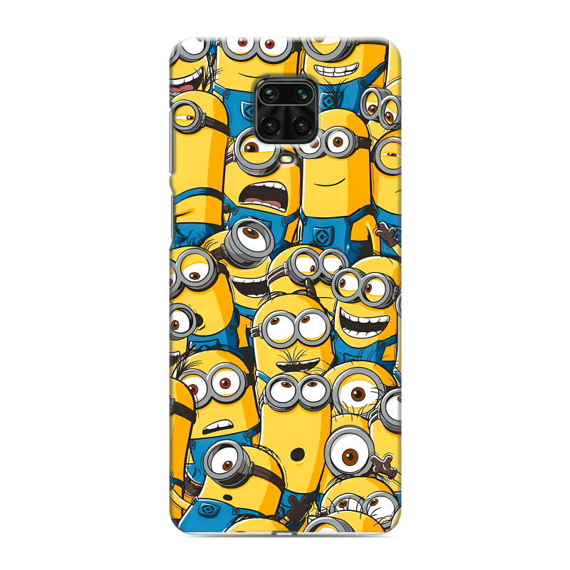 Силиконовый противоударный чехол на Xiaomi Redmi Note 9 Pro с принтом Миньоны Силиконовый противоударный чехол на Xiaomi Redmi Note 9 Pro с принтом Миньоны