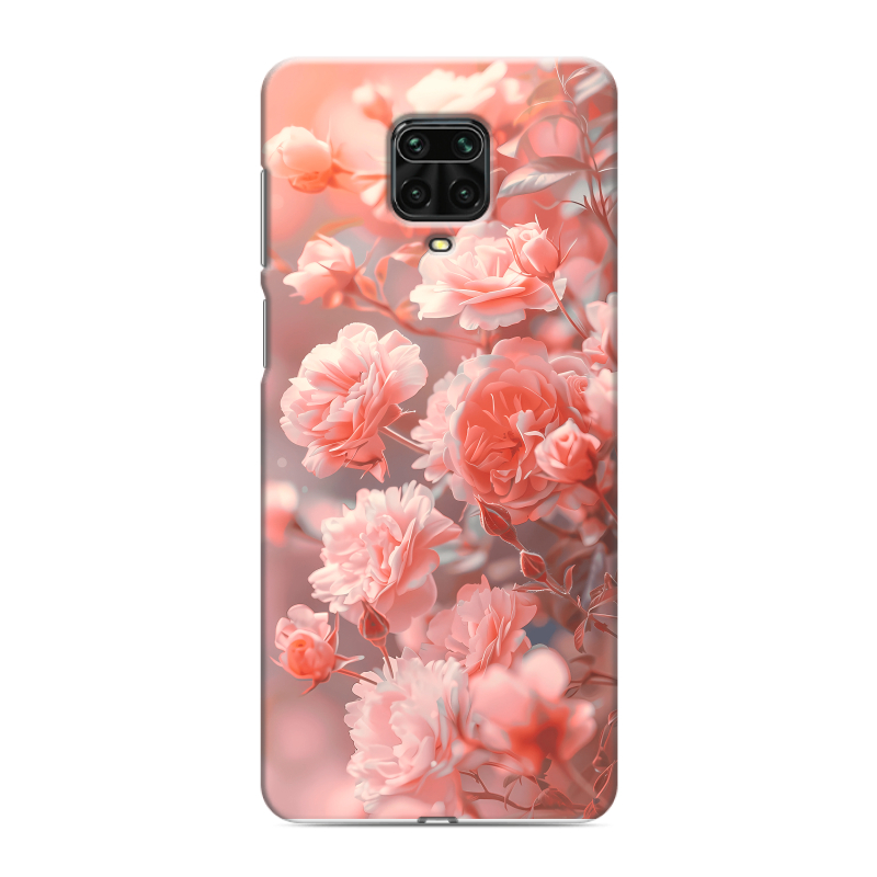 Силиконовый противоударный чехол на Xiaomi Redmi Note 9 Pro с принтом Розы цветы Силиконовый противоударный чехол на Xiaomi Redmi Note 9 Pro с принтом Розы цветы