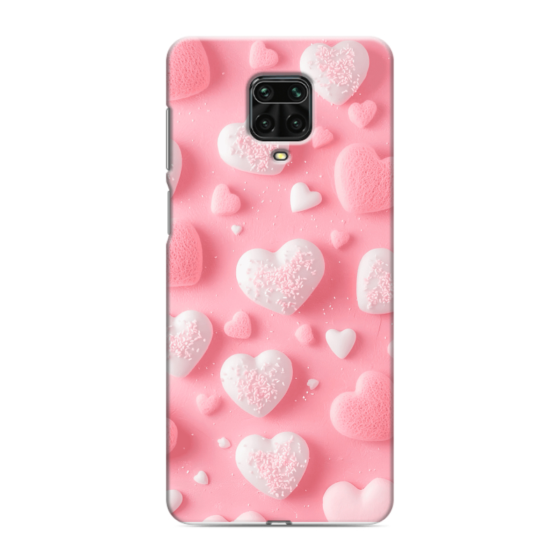 Силиконовый противоударный чехол на Xiaomi Redmi Note 9 Pro с принтом Сердечки Силиконовый противоударный чехол на Xiaomi Redmi Note 9 Pro с принтом Сердечки