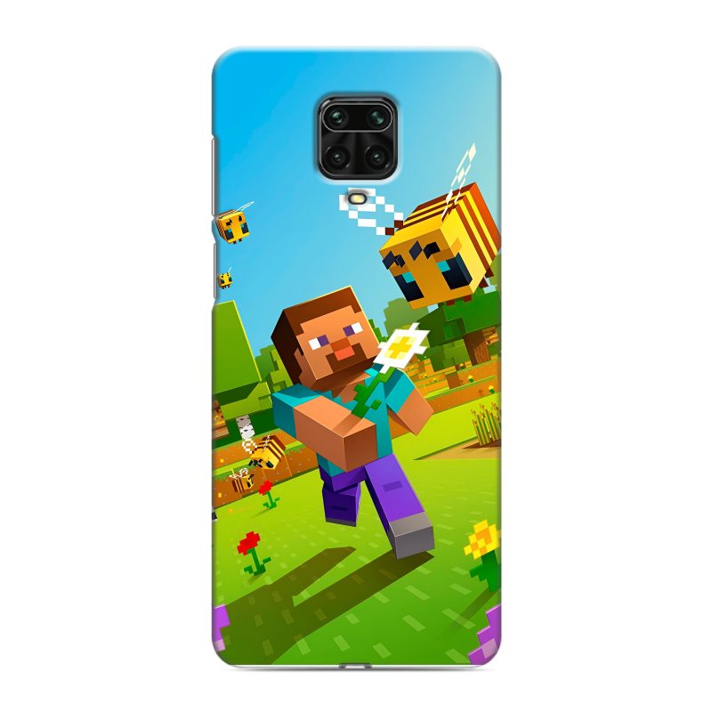 Силиконовый противоударный чехол на Xiaomi Redmi Note 9 Pro с принтом Майнкрафт Minecraft Силиконовый противоударный чехол на Xiaomi Redmi Note 9 Pro с принтом Майнкрафт Minecraft