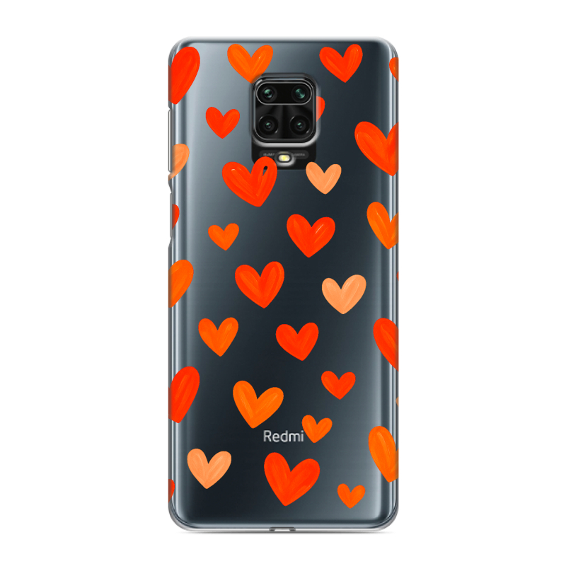 Силиконовый чехол на Xiaomi Redmi Note 9 Pro с принтом Сердечки Силиконовый чехол на Xiaomi Redmi Note 9 Pro с принтом Сердечки