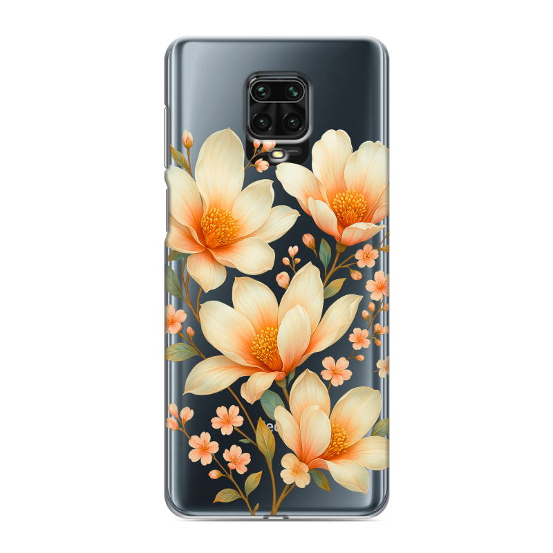 Пластиковый чехол на Xiaomi Redmi Note 9 Pro с принтом Цветы Пластиковый чехол на Xiaomi Redmi Note 9 Pro с принтом Цветы