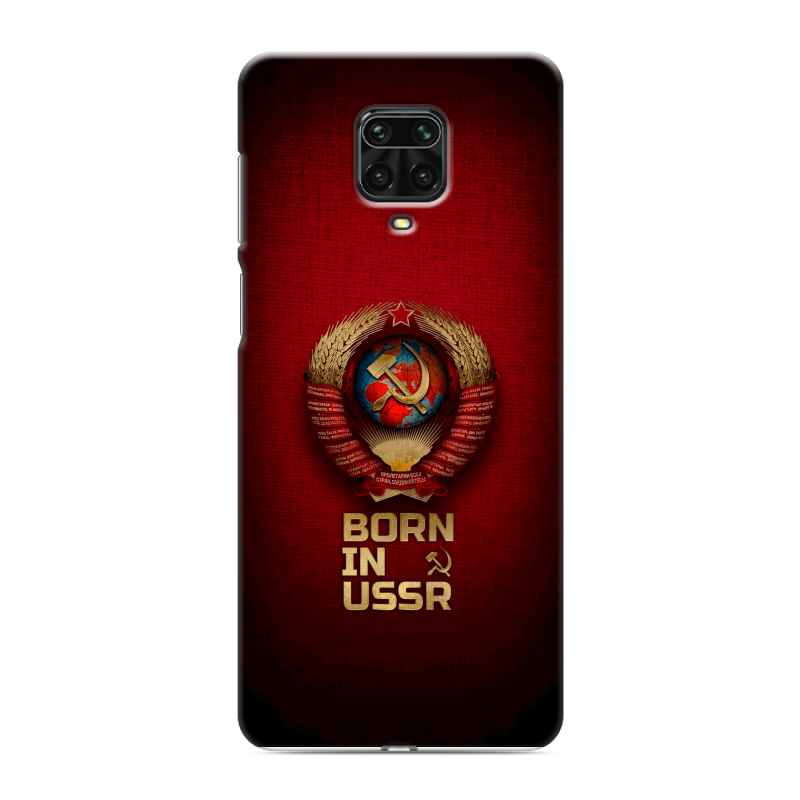 Пластиковый чехол на Xiaomi Redmi Note 9 Pro с принтом Флаг Герб СССР Пластиковый чехол на Xiaomi Redmi Note 9 Pro с принтом Флаг Герб СССР