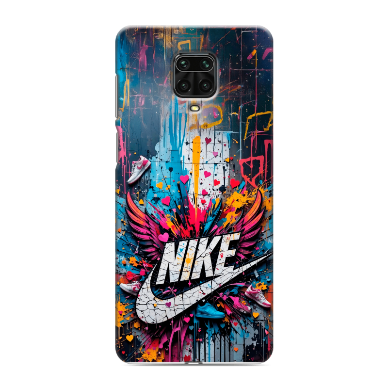 Пластиковый чехол на Xiaomi Redmi Note 9 Pro с принтом Nike Найк Пластиковый чехол на Xiaomi Redmi Note 9 Pro с принтом Nike Найк