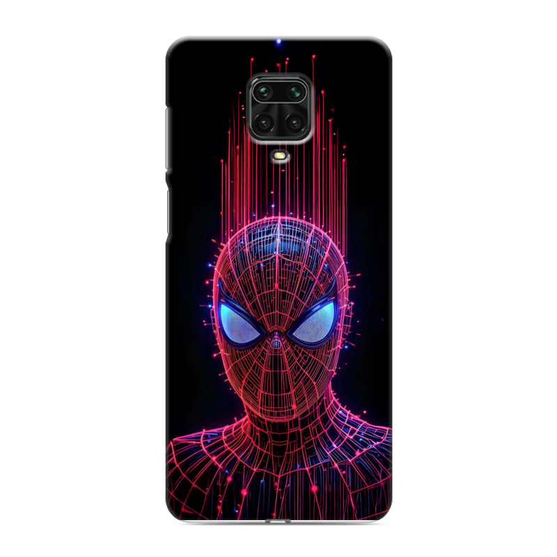 Силиконовый противоударный чехол на Xiaomi Redmi Note 9 Pro с принтом Spiderman Человек паук Силиконовый противоударный чехол на Xiaomi Redmi Note 9 Pro с принтом Spiderman Человек паук