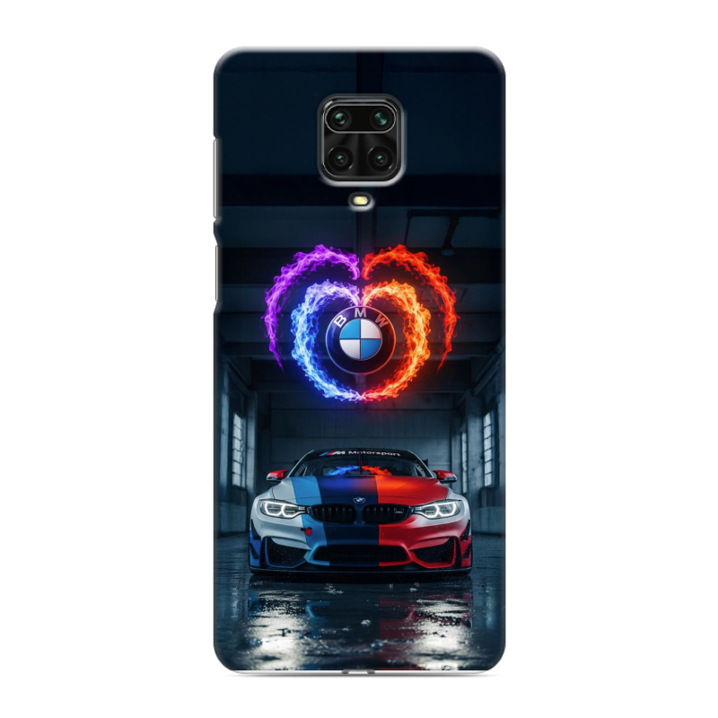 Силиконовый противоударный чехол на Xiaomi Redmi Note 9 Pro с принтом BMW БМВ Силиконовый противоударный чехол на Xiaomi Redmi Note 9 Pro с принтом BMW БМВ