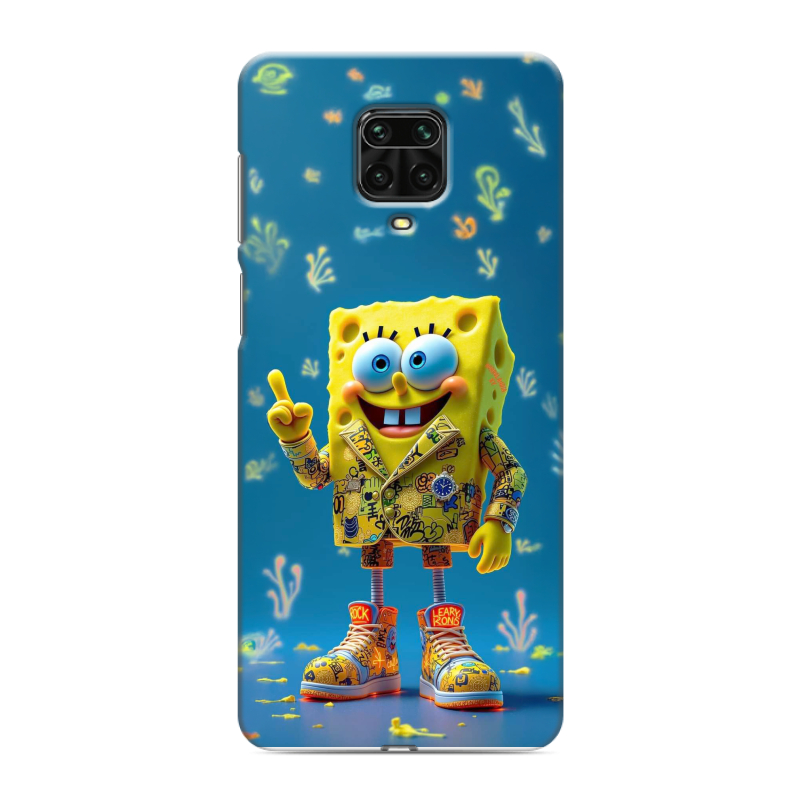 Силиконовый чехол на Xiaomi Redmi Note 9 Pro с принтом Спанч боб Спанчбоб Силиконовый чехол на Xiaomi Redmi Note 9 Pro с принтом Спанч боб Спанчбоб