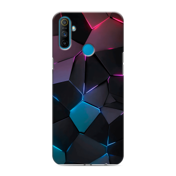 Силиконовый чехол на Realme C3 с принтом Геометрия неона Силиконовый чехол на Realme C3 с принтом Геометрия неона