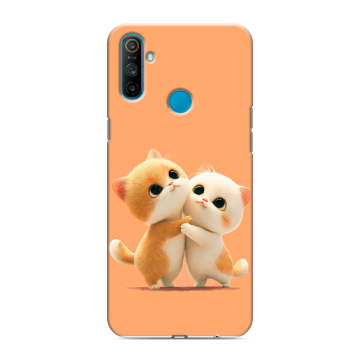 Силиконовый чехол на Realme C3 с принтом Милые котики Силиконовый чехол на Realme C3 с принтом Милые котики