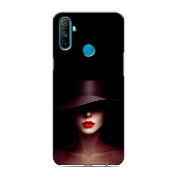 Силиконовый чехол на Realme C3 с принтом Девушка в шляпе Силиконовый чехол на Realme C3 с принтом Девушка в шляпе