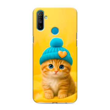 Силиконовый чехол на Realme C3 с принтом Котенок в шапке Силиконовый чехол на Realme C3 с принтом Котенок в шапке