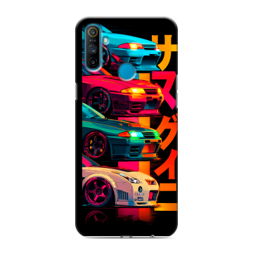 Силиконовый чехол на Realme C3 с принтом Гоночные машины Силиконовый чехол на Realme C3 с принтом Гоночные машины