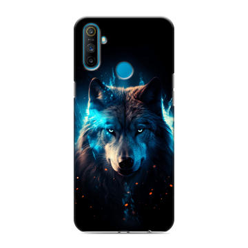 Силиконовый чехол на Realme C3 с принтом Волк ночной
