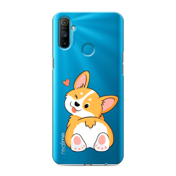 Силиконовый чехол на Realme C3 с принтом Корги Силиконовый чехол на Realme C3 с принтом Корги