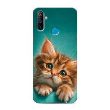Силиконовый чехол на Realme C3 с принтом котенок