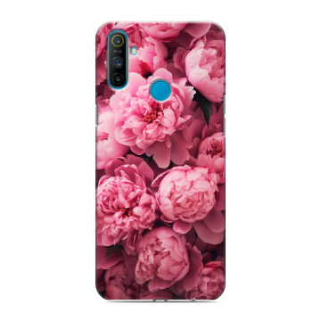 Силиконовый чехол на Realme C3 с принтом цветы пионы Силиконовый чехол на Realme C3 с принтом цветы пионы