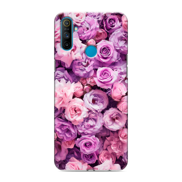 Силиконовый чехол на Realme C3 с принтом лавандовые розы Силиконовый чехол на Realme C3 с принтом лавандовые розы