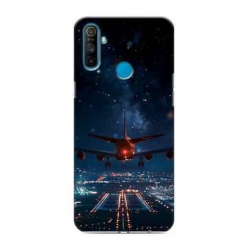 Силиконовый чехол на Realme C3 с принтом самолет Силиконовый чехол на Realme C3 с принтом самолет