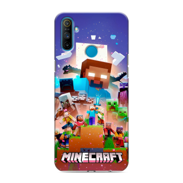 Силиконовый чехол на Realme C3 с принтом Майнкрафт Minecraft
