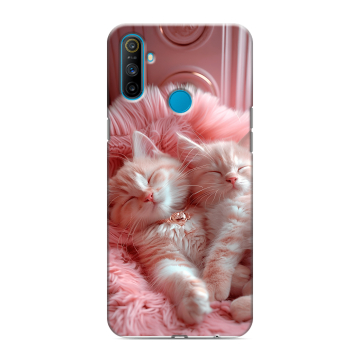 Силиконовый чехол на Realme C3 с принтом котята котики