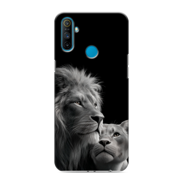 Силиконовый чехол на Realme C3 с принтом Лев кошки