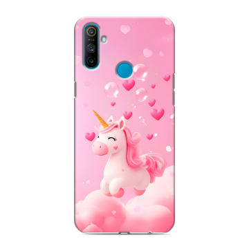 Силиконовый чехол на Realme C3 с принтом Единорог