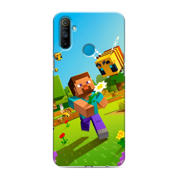 Силиконовый чехол на Realme C3 с принтом Майнкрафт Minecraft