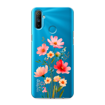 Силиконовый чехол на Realme C3 с принтом Цветы