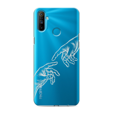 Силиконовый чехол на Realme C3 с принтом Сотворение мира