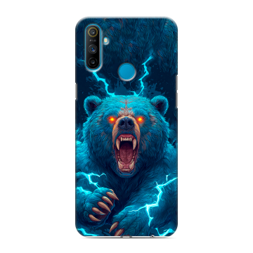 Силиконовый чехол на Realme C3 с принтом Медведь