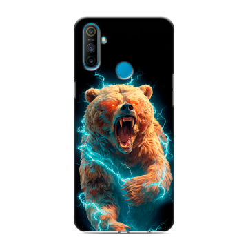 Силиконовый чехол на Realme C3 с принтом Медведь