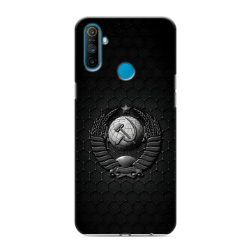 Силиконовый чехол на Realme C3 с принтом Герб Флаг СССР