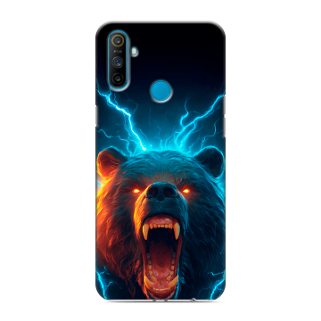 Силиконовый чехол на Realme C3 с принтом Медведь