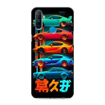 Силиконовый чехол на Realme C3 с принтом машины тачки