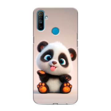 Силиконовый чехол на Realme C3 с принтом милая панда Силиконовый чехол на Realme C3 с принтом милая панда