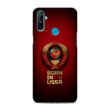 Силиконовый чехол на Realme C3 с принтом Флаг Герб СССР