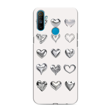 Силиконовый чехол на Realme C3 с принтом Y2K сердечки Силиконовый чехол на Realme C3 с принтом Y2K сердечки