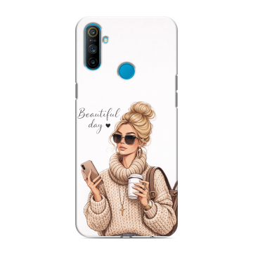Силиконовый чехол на Realme C3 с принтом женский