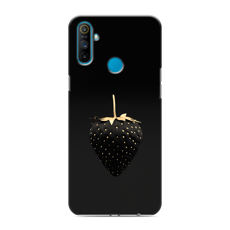 Силиконовый противоударный чехол на Realme C3 с принтом Черная клубника Силиконовый противоударный чехол на Realme C3 с принтом Черная клубника