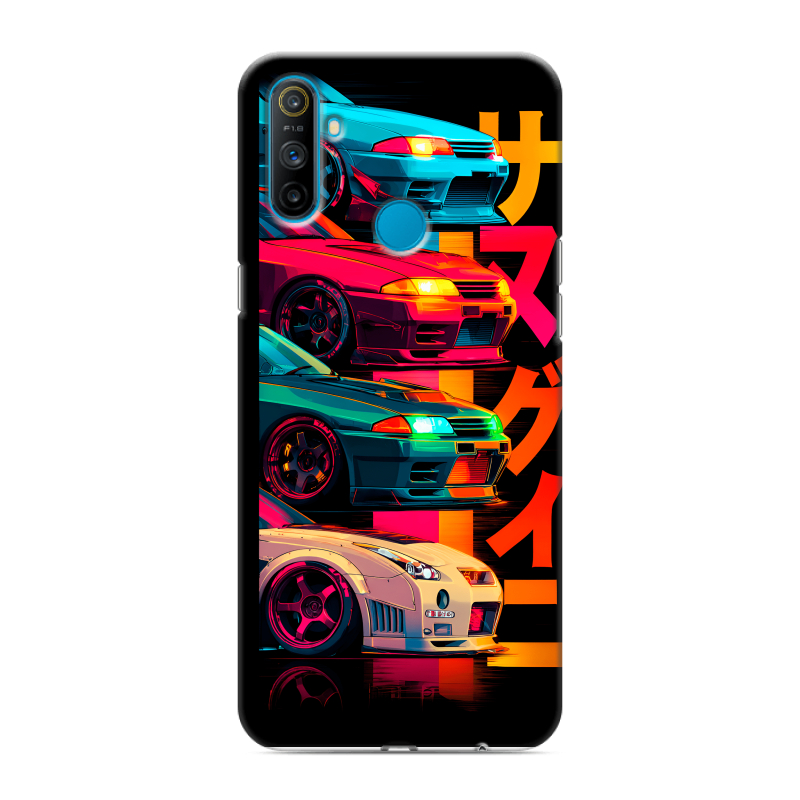Силиконовый чехол на Realme C3 с принтом Гоночные машины Силиконовый чехол на Realme C3 с принтом Гоночные машины